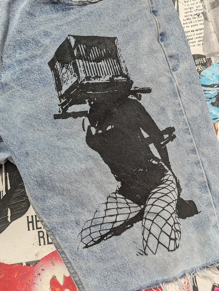 FOMO Collection - Member's Mark Vintage Made in Mexico Box Head Raw Cut Jorts - XL(Waist = 40", Inseam = 12", Length = 22") - 13539