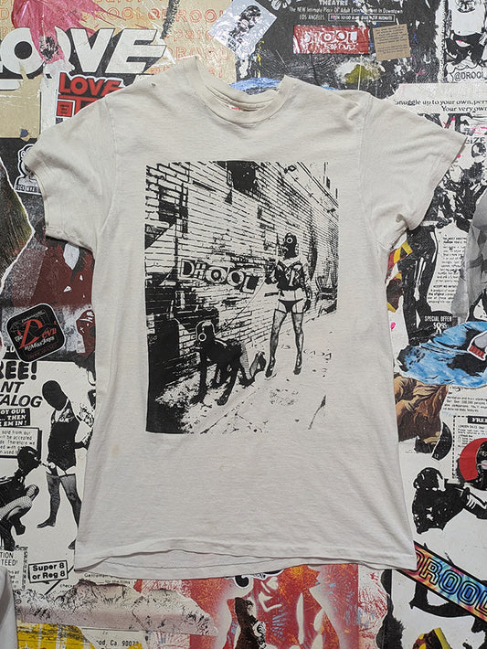 FOMO Collection - DISTRESSED Hanes Vintage Made In USA Walk Your Dog T-Shirt - L - 13540