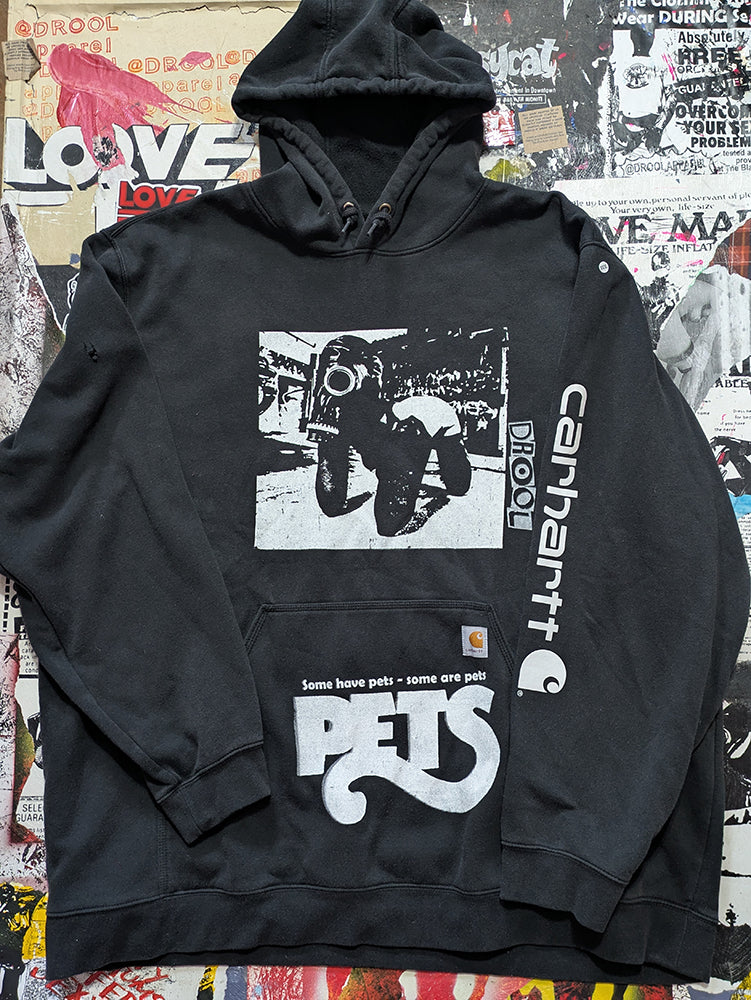 FOMO Collection - DISTRESSED Collage Carhartt Rubber Pup / Pets Hoodie  - 4XL - 13611