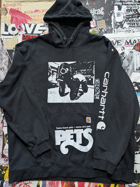 FOMO Collection - DISTRESSED Collage Carhartt Rubber Pup / Pets Hoodie  - 4XL - 13611