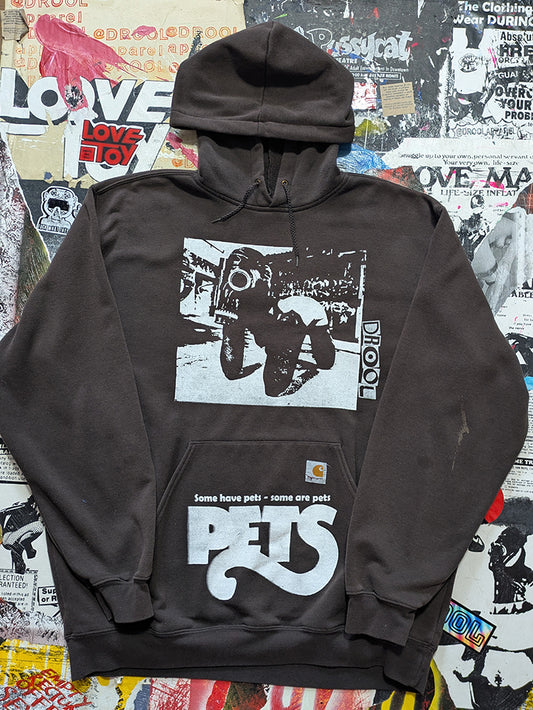 FOMO Collection - DISTRESSED Collage Carhartt Rubber Pup / Pets Hoodie  - XL - 13613