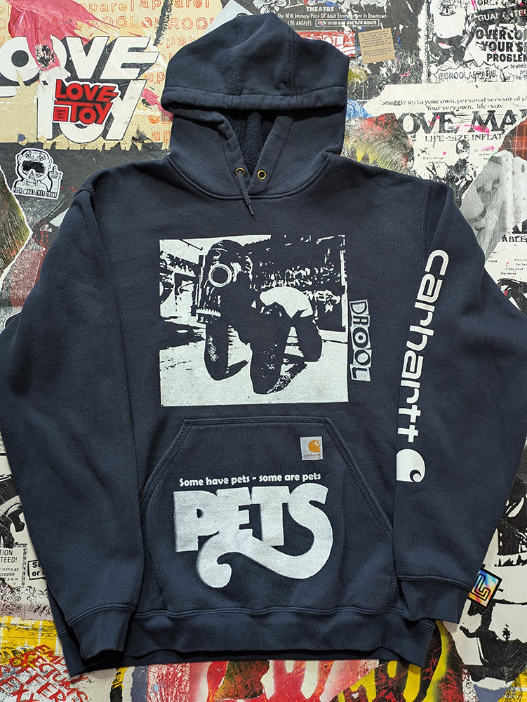 FOMO Collection - DISTRESSED Collage Carhartt Rubber Pup / Pets Hoodie  - XL - 13612