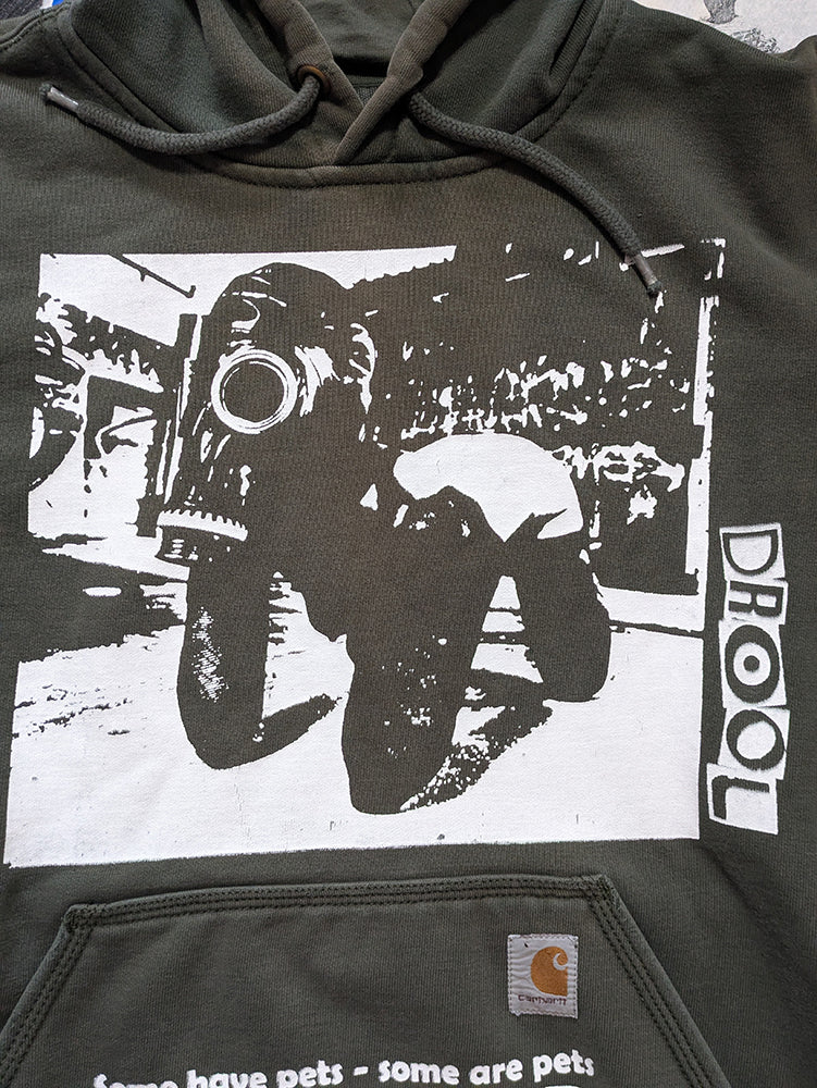 FOMO Collection - DISTRESSED Collage Carhartt Rubber Pup / Pets Hoodie  - M - 13615