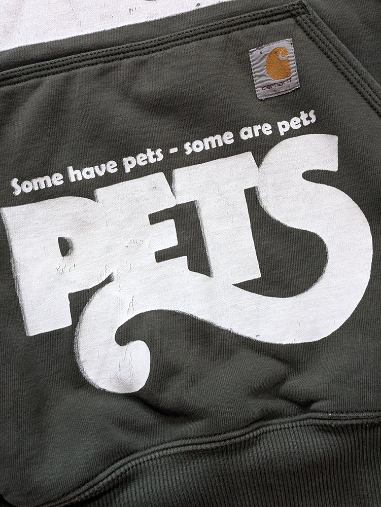 FOMO Collection - DISTRESSED Collage Carhartt Rubber Pup / Pets Hoodie  - M - 13615