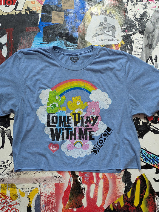 FOMO Collection - Care Bears Come Play With Me Raw Cut Crop Top  - L - 13633