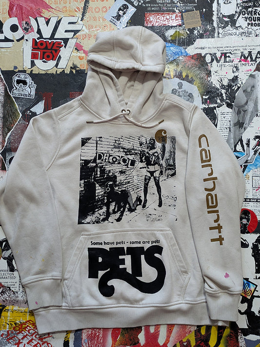 FOMO Collection - DISTRESSED Collage Carhartt Walk Your Dog / Pets Hoodie  - XL - 13639