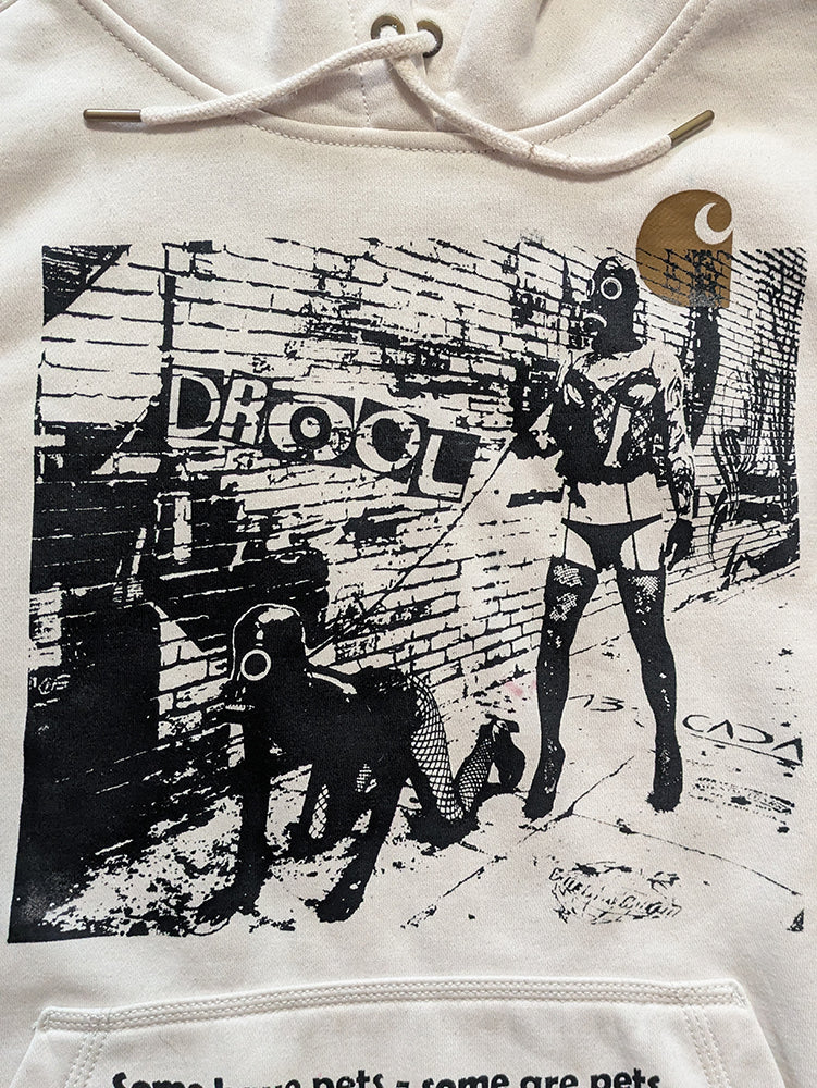 FOMO Collection - DISTRESSED Collage Carhartt Walk Your Dog / Pets Hoodie  - XL - 13639
