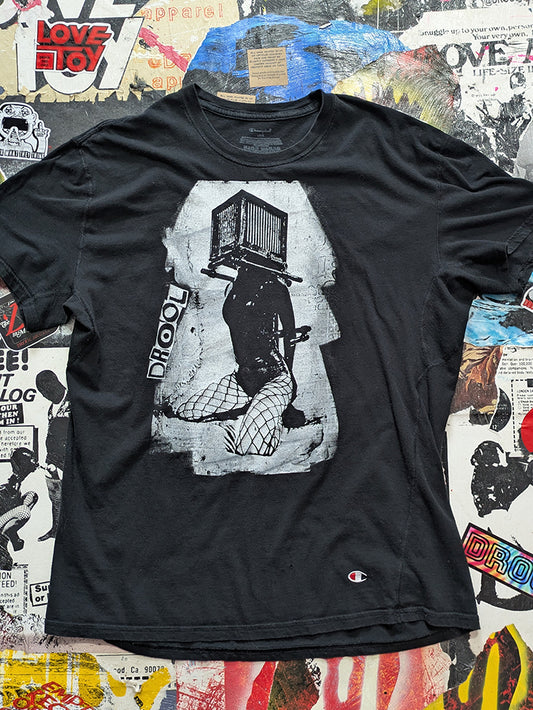 FOMO Collection - DISTRESSED Box Head T-Shirt  - L - 13716
