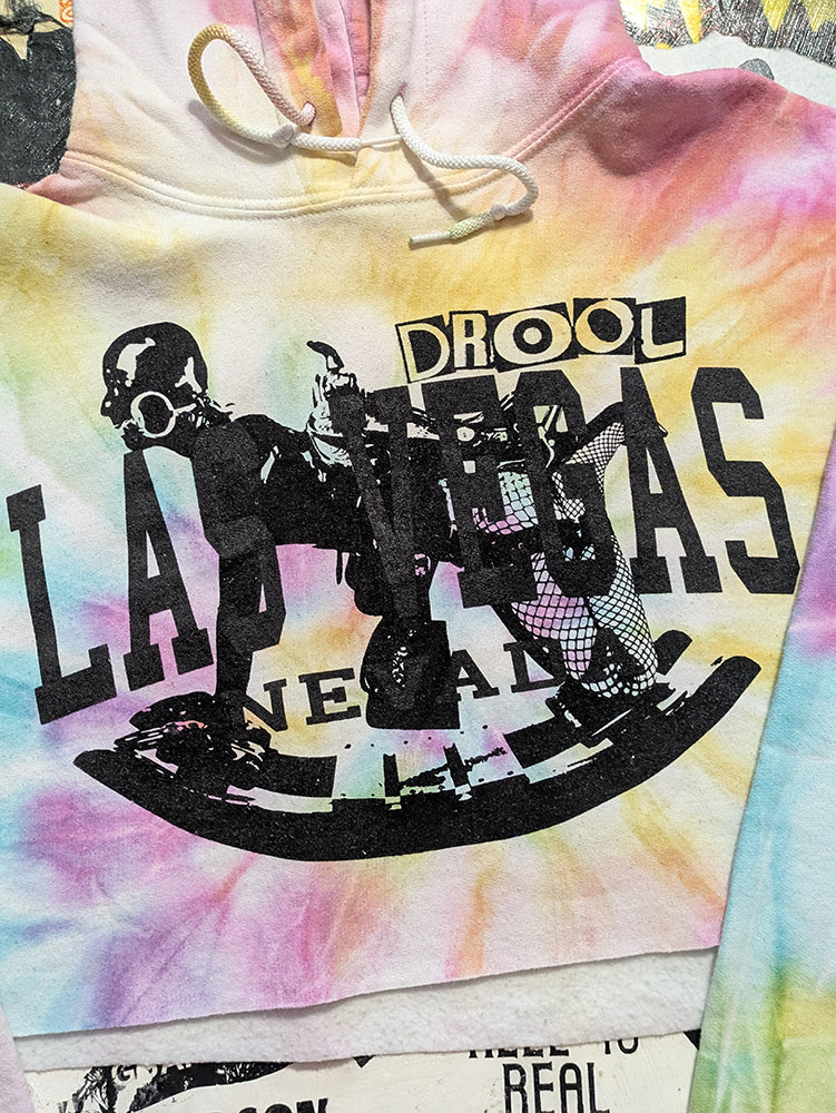 FOMO Collection - Las Vegas Rubber Pony Raw Cut Crop Top Hoodie  - M - 13724