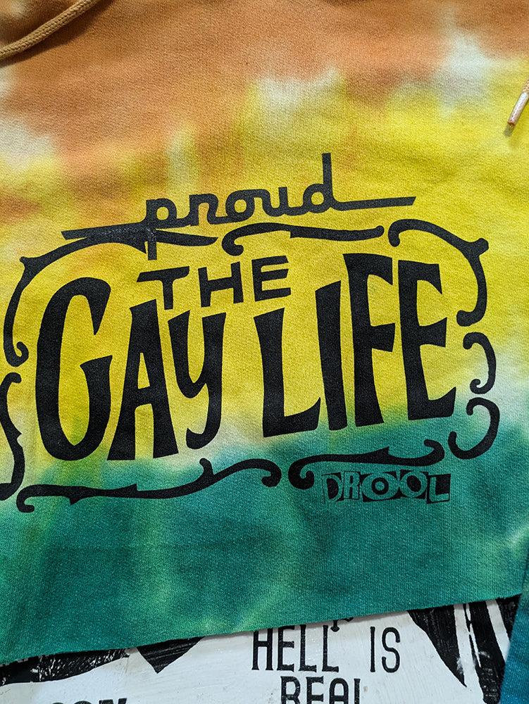 FOMO Collection - Proud Gay Life Raw Cut Crop Top Hoodie  - S - 13739