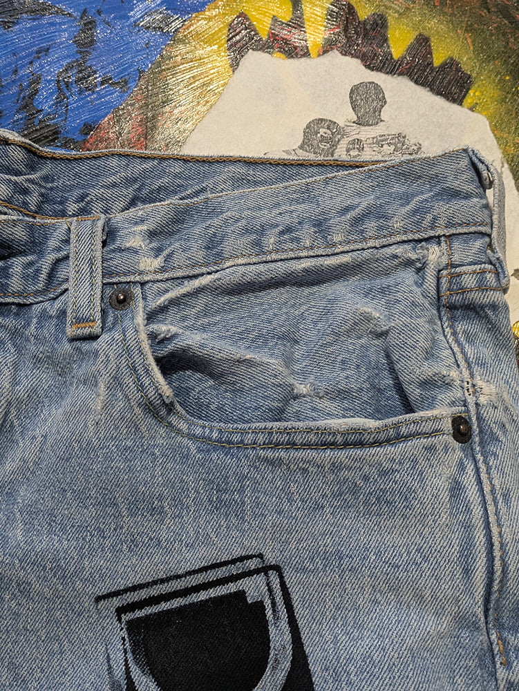 FOMO Collection - Levi 501 Feel Everything Denim Jorts  - waist = 33" - 1381