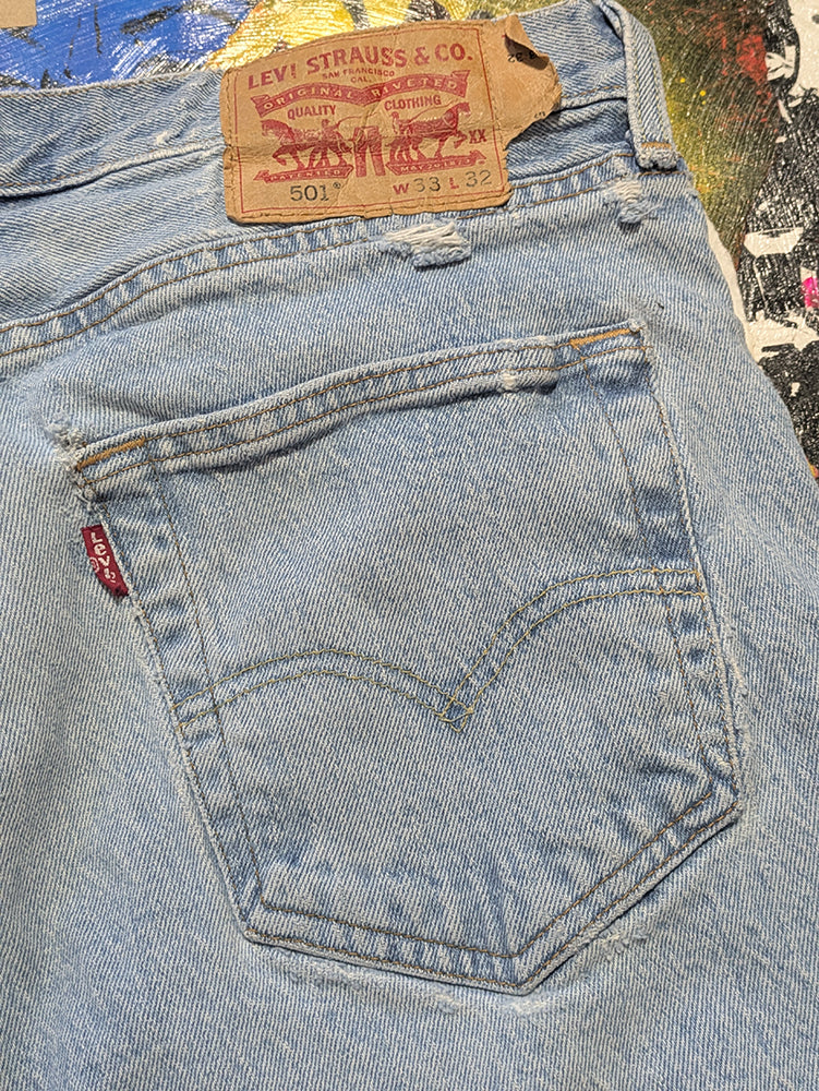 FOMO Collection - Levi 501 Feel Everything Denim Jorts  - waist = 33" - 1381