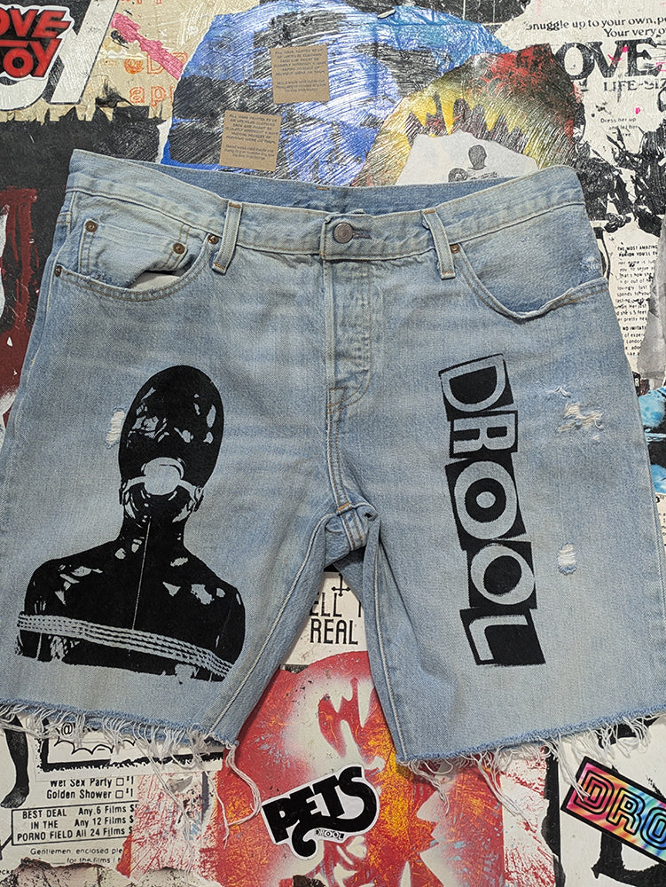 FOMO Collection - Levi Button Fly Manifesto Denim Jorts  - waist = 36" - 1386