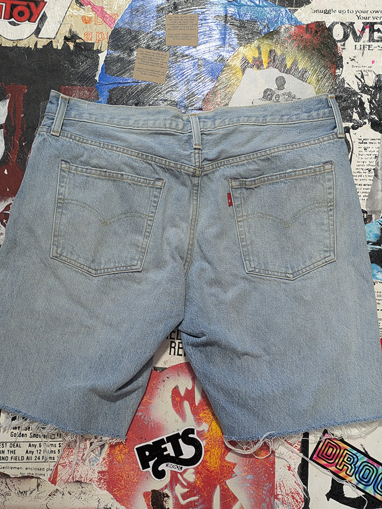 FOMO Collection - Levi Button Fly Manifesto Denim Jorts  - waist = 36" - 1386