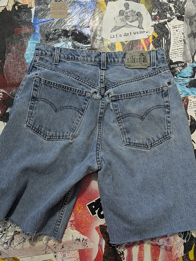FOMO Collection - Live Vintage Made In USA Silvertab Manifesto Denim Jorts  - waist = 30" - 1389