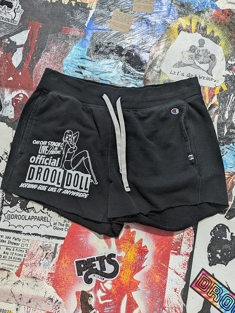 FOMO Collection - Champion Drool Doll Raw Cut Shorts  - M waist = 30" - 13827