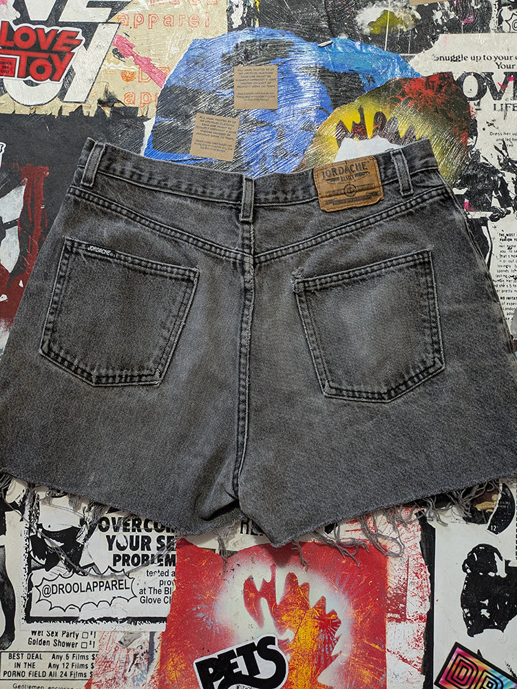 FOMO Collection - Jordache Vintage Made in USA Double Down Raw Cut Denim Shorts  - Waist = 36" - 13912