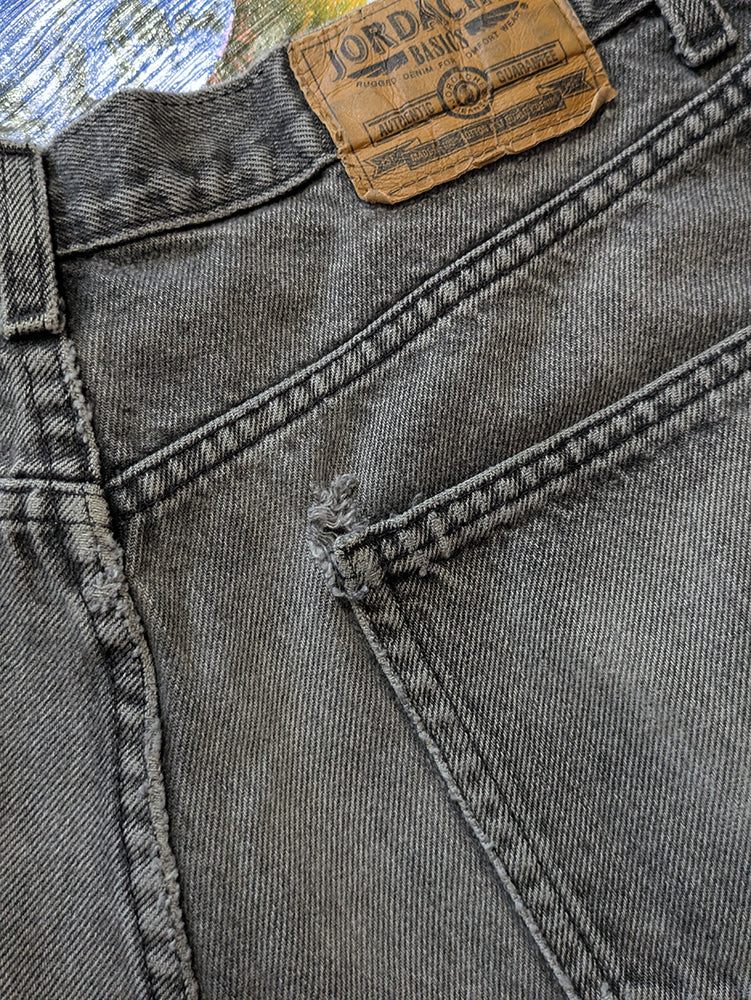 FOMO Collection - Jordache Vintage Made in USA Double Down Raw Cut Denim Shorts  - Waist = 36" - 13912