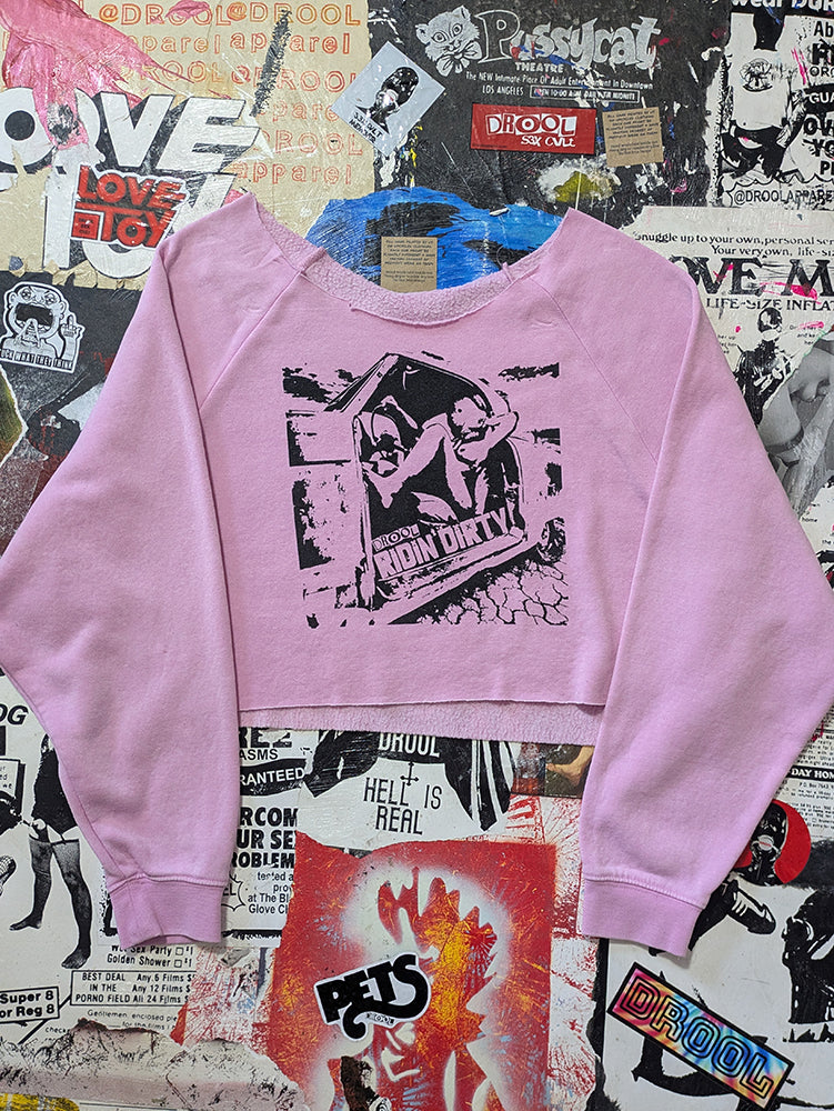 FOMO Collection - Ridin Dirty Raw Cut Crop Top Crewneck  - OS - 13929