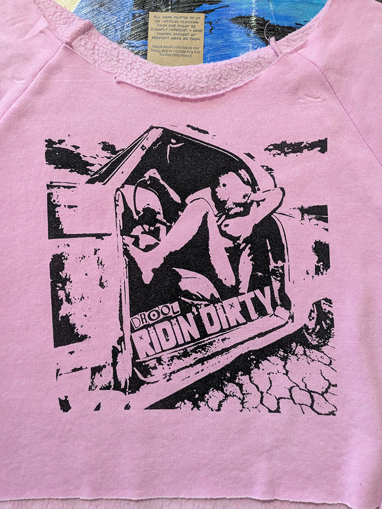 FOMO Collection - Ridin Dirty Raw Cut Crop Top Crewneck  - OS - 13929