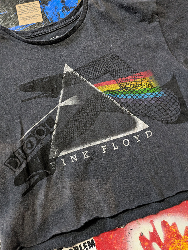 FOMO Collection - Pink Floyd Legs Raw Cut Tank Crop Top  - S - 13934