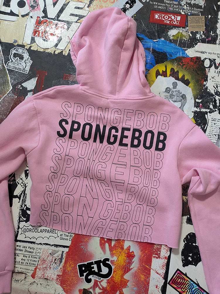 FOMO Collection - Spongebob Come Play With Me Raw Cut Crop Top Hoodie  - S - 13940