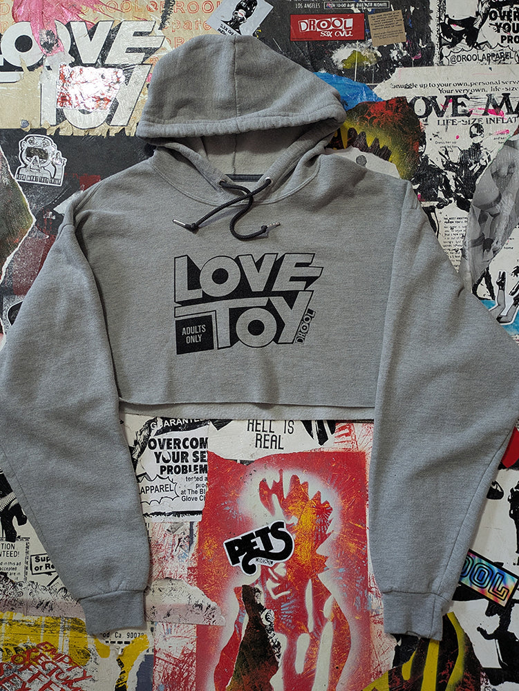 FOMO Collection - Love Toy Raw Cut Crop Top Hoodie  - XL - 13938