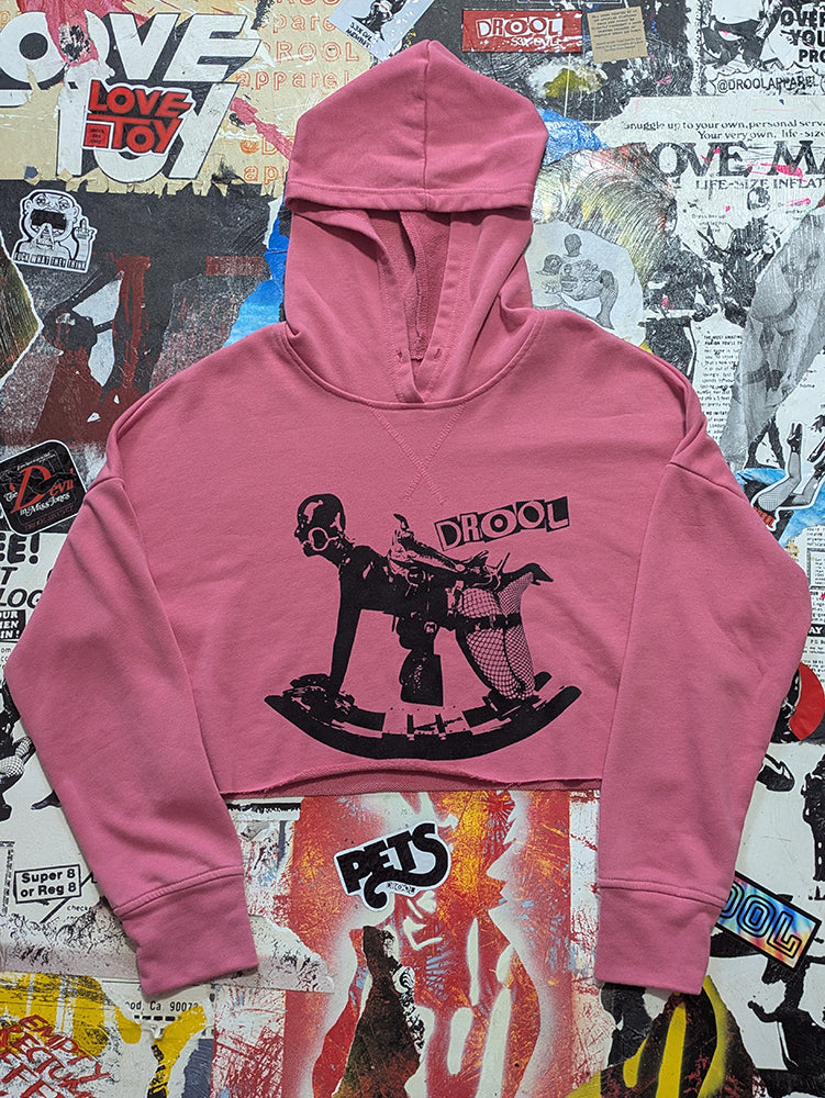 FOMO Collection - Rubber Pony Raw Cut Crop Top Hoodie  - 3XL - 14023