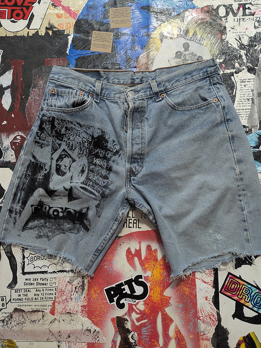 FOMO Collection - Levi 501 Vintage(1993) Made In USA Double Down Jorts  - M/L(Waist = 33") - 14031