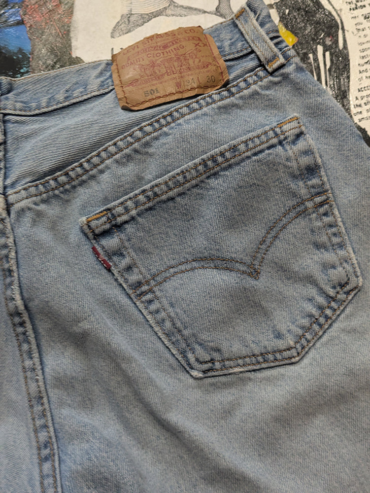 FOMO Collection - Levi 501 Vintage(1993) Made In USA Double Down Jorts  - M/L(Waist = 33") - 14031