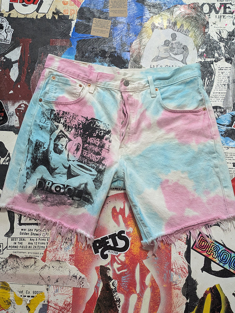 FOMO Collection - Levi 501 Rainbow Tag Double Down Jorts  - M/L(Waist = 34") - 14032