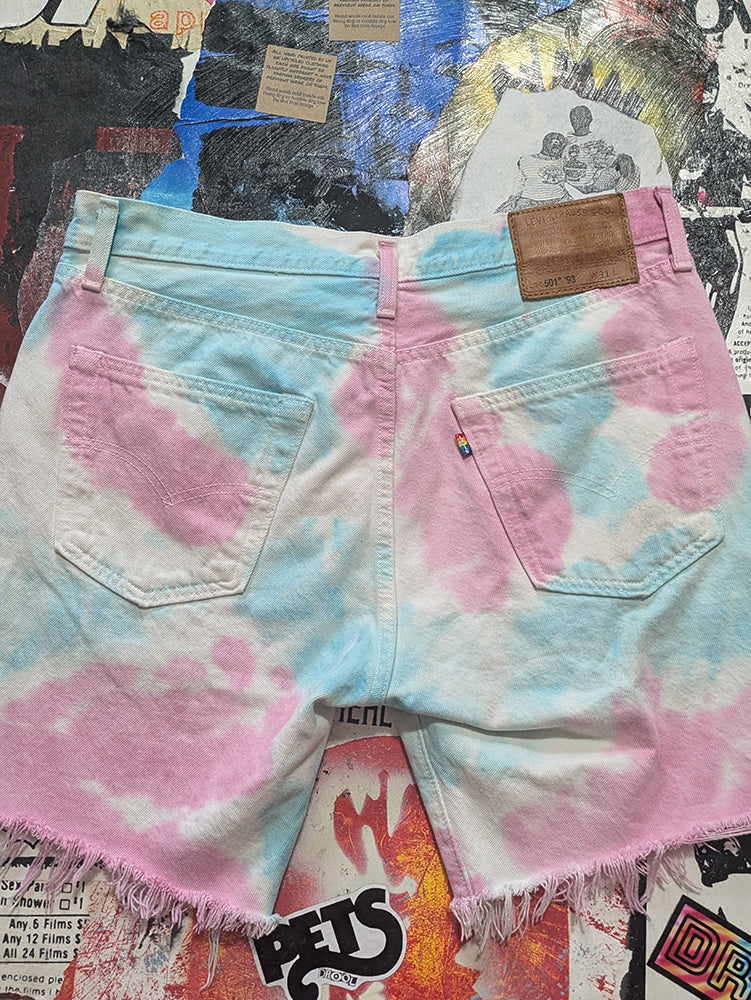 FOMO Collection - Levi 501 Rainbow Tag Double Down Jorts  - M/L(Waist = 34") - 14032