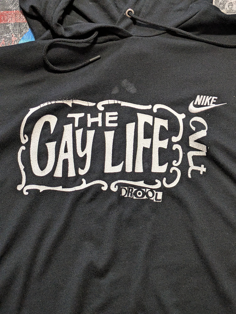 FOMO Collection - DISTRESSED Nike Gay Life Crop Top Hoodie  - 2XL - 14124