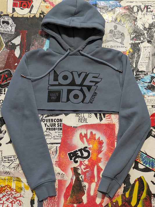 FOMO Collection - Love Toy Raw Cut Crop Top Hoodie  - M - 14125