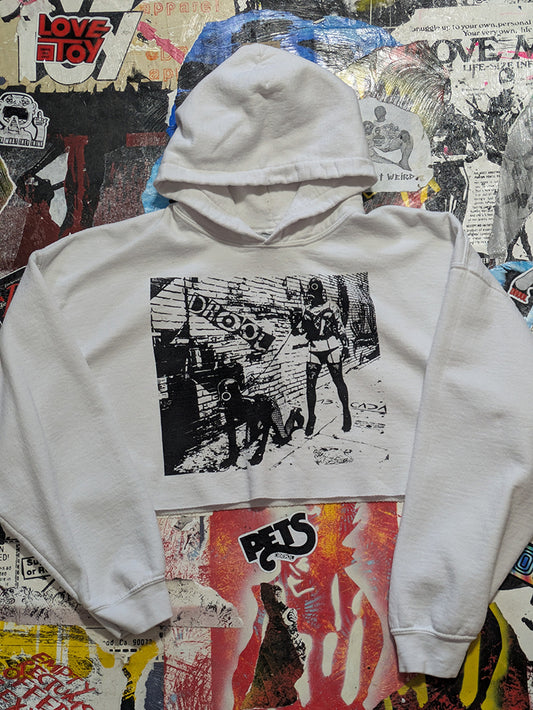 FOMO Collection - Walk Your Dog Cut Crop Top Hoodie  - XL - 14127