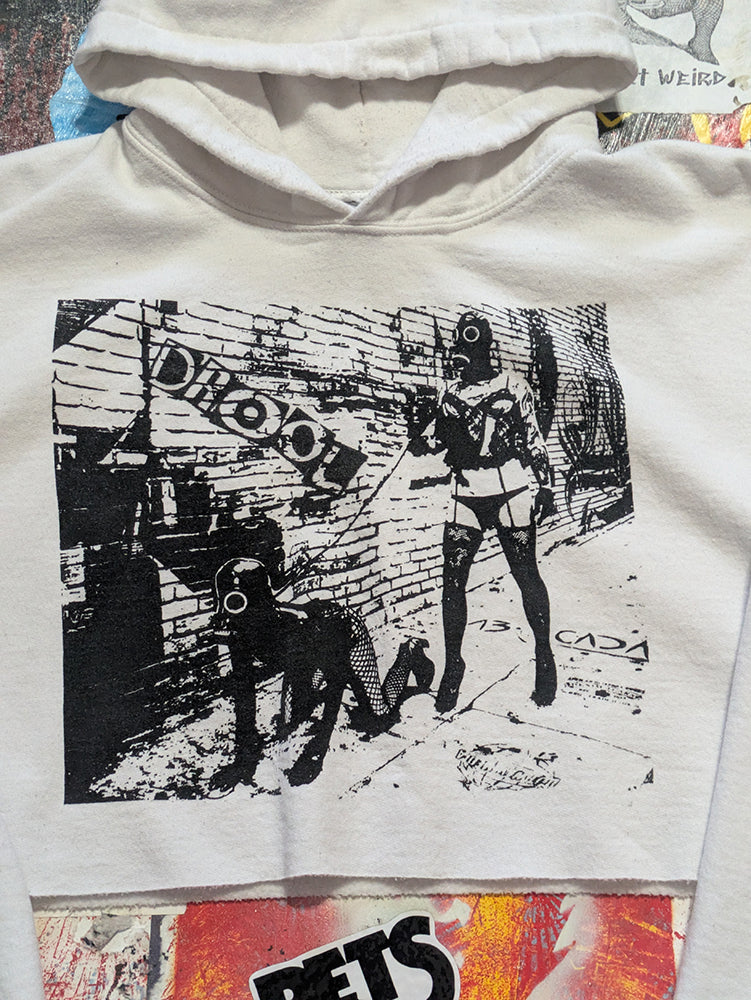 FOMO Collection - Walk Your Dog Cut Crop Top Hoodie  - XL - 14127