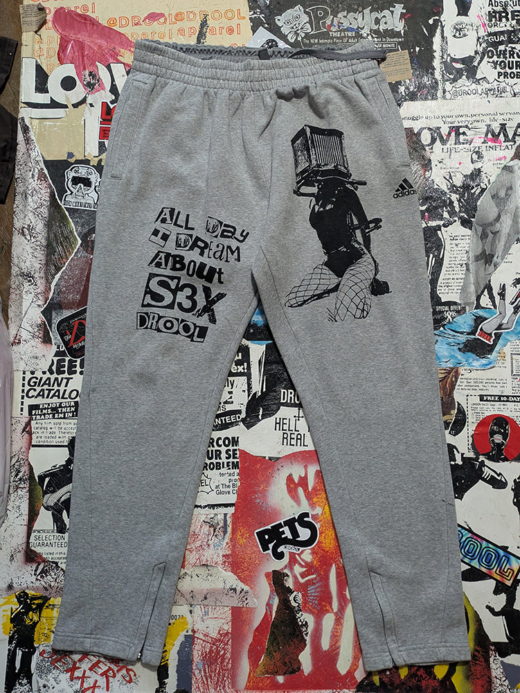 FOMO Collection - A.D.I.D.A.S. Box Head Joggers  - XL(Waist = 34", Inseam = 29", Length = 39") - 14212