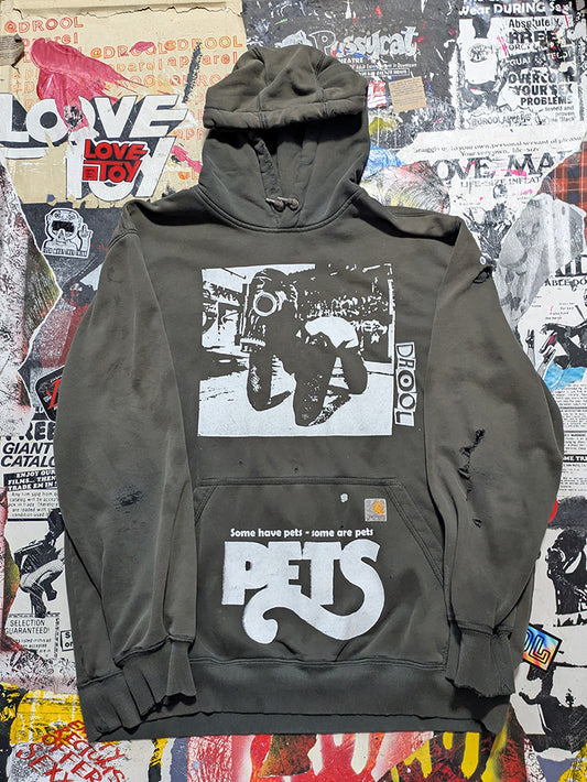 FOMO Collection - DISTRESSED Carhartt Collage Rubber Pup / Pets Hoodie  - XL - 14216