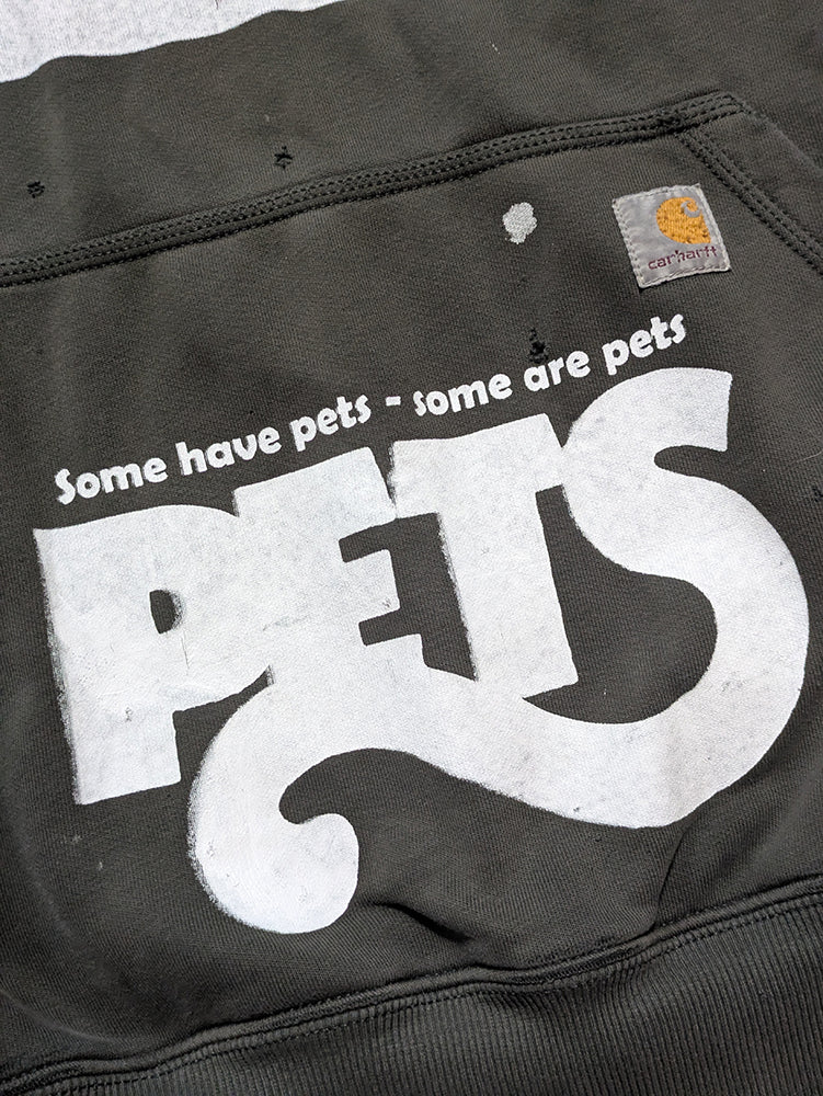 FOMO Collection - DISTRESSED Carhartt Collage Rubber Pup / Pets Hoodie  - XL - 14216