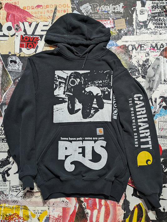 FOMO Collection - DISTRESSED Collage Carhartt Rubber Pup / Pets Hoodie  - S - 14220