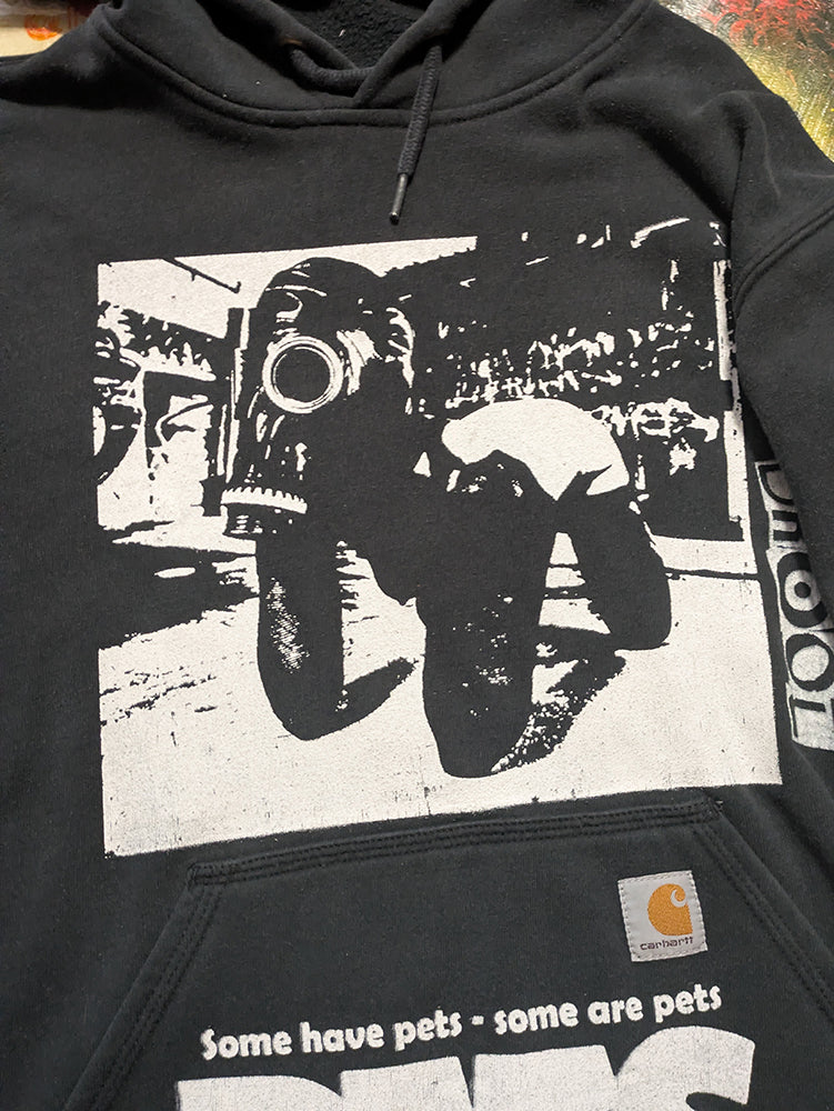 FOMO Collection - DISTRESSED Collage Carhartt Rubber Pup / Pets Hoodie  - S - 14220