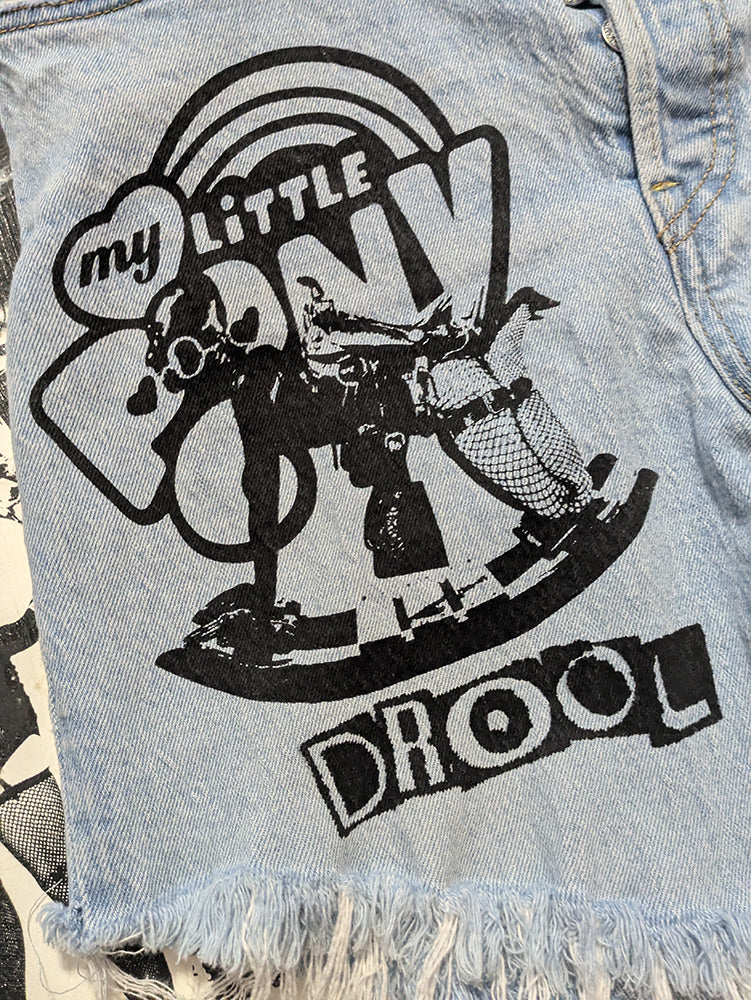 FOMO Collection - Levi (Rib Cage) My Little Pony Raw Cut  Denim Jorts  - M(Waist = 31") - 14223