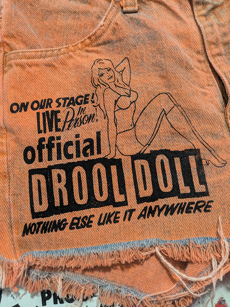 FOMO Collection - Drool Doll Raw Cut  Denim Shorts  - S{Waist = 28") - 14225