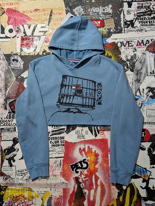 FOMO Collection - Tommy Glory Box Raw Cut Crop Top Hoodie  - M - 14321