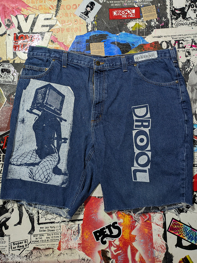 FOMO Collection - Carhartt Box Head Raw Cut  Denim Jorts  - 2L(Waist = 42") - 14329