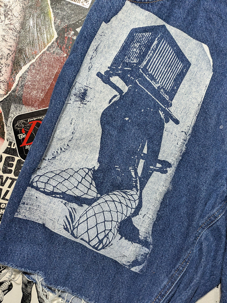 FOMO Collection - Carhartt Box Head Raw Cut  Denim Jorts  - 2L(Waist = 42") - 14329