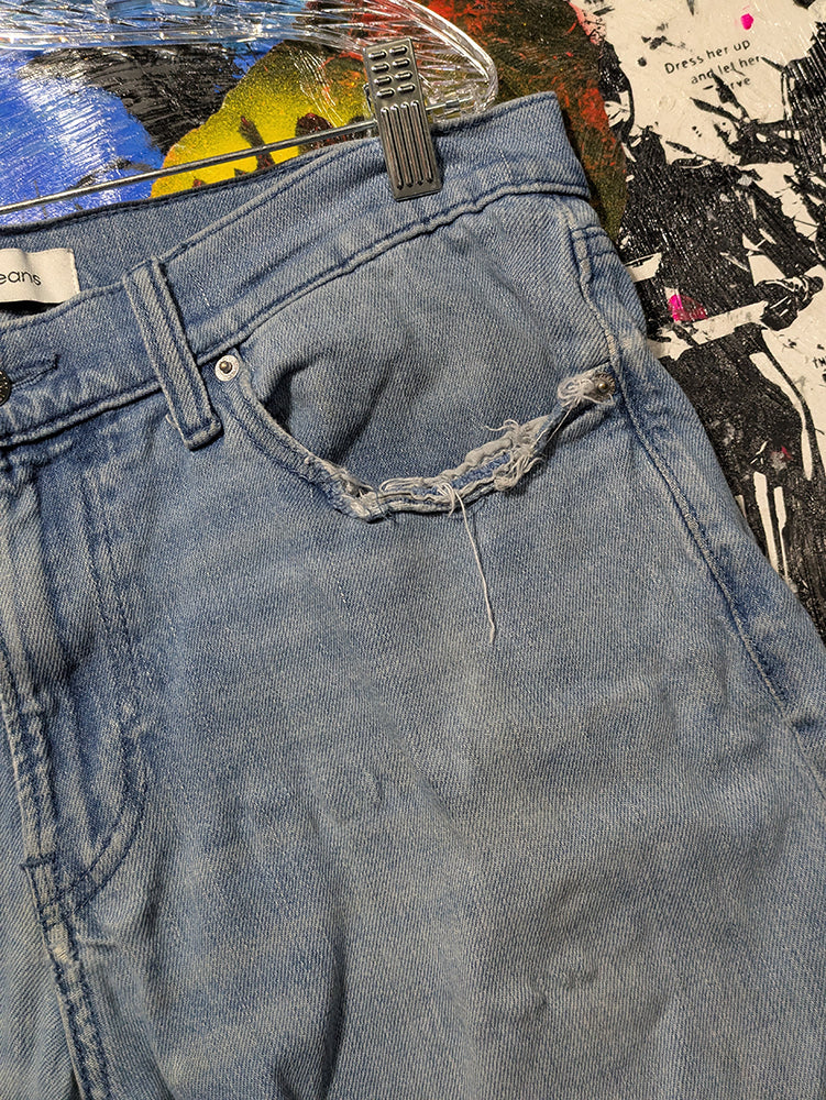 FOMO Collection - DISTRESSED Calvin Klein My Little Pony Raw Cut  Denim Jorts  - L(Waist = 34") - 14328