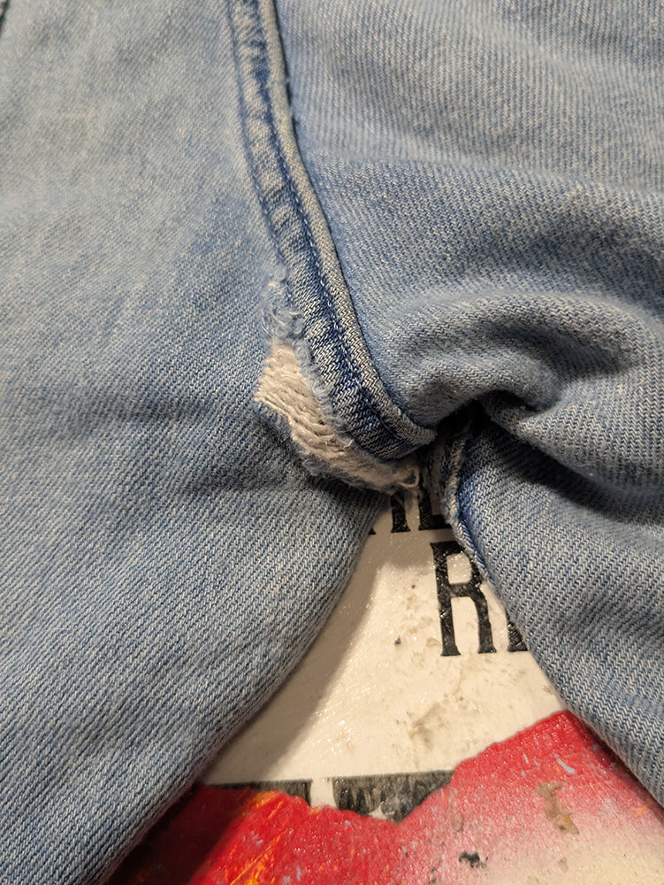 FOMO Collection - DISTRESSED Calvin Klein My Little Pony Raw Cut  Denim Jorts  - L(Waist = 34") - 14328