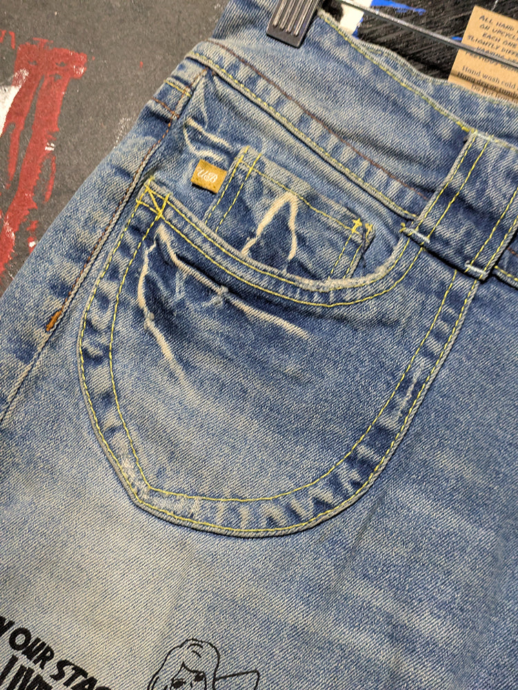 FOMO Collection - Unionbay Drool Doll Raw Cut  Denim Jorts  - M(Waist = 32") - 14327