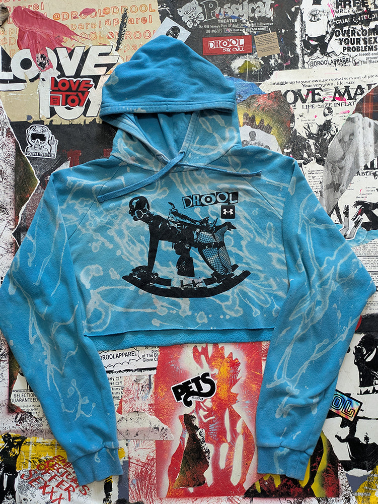 FOMO Collection - Rubber Pony Raw Cut Crop Top Hoodie  - 2XL- 14421